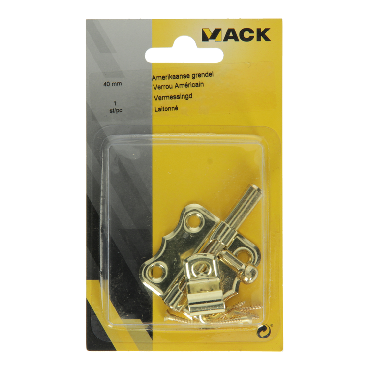 Mack 1015935 - 1 amerikaanse grendel vermessingd a 40 - b 20 mm | 5 stuks