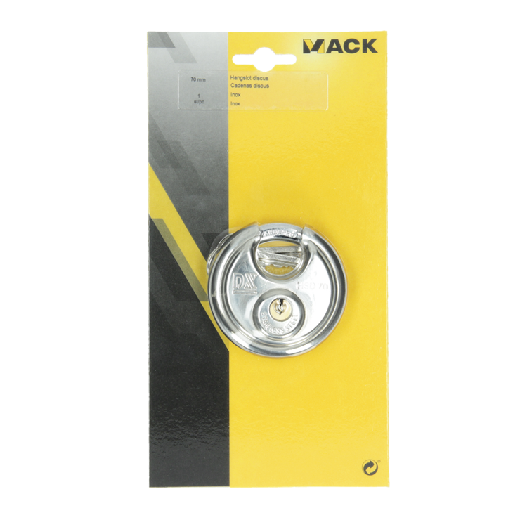 Mack 1013632 - 1 hangslot discus inox ø 70 mm | 5 stuks