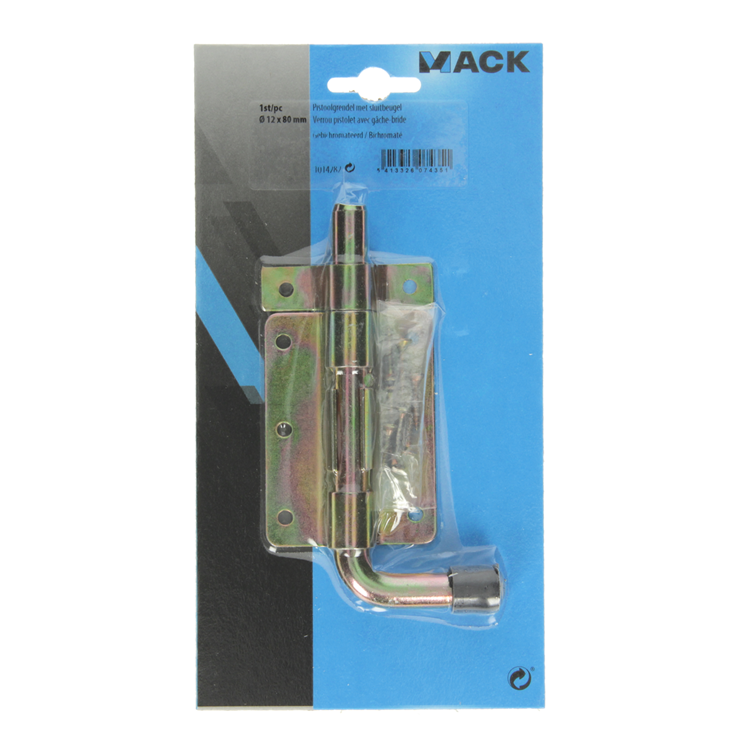 Mack 1014282 - pistoolgrendel met sluitbeugel, bichroma ø12mm | 5 stuks