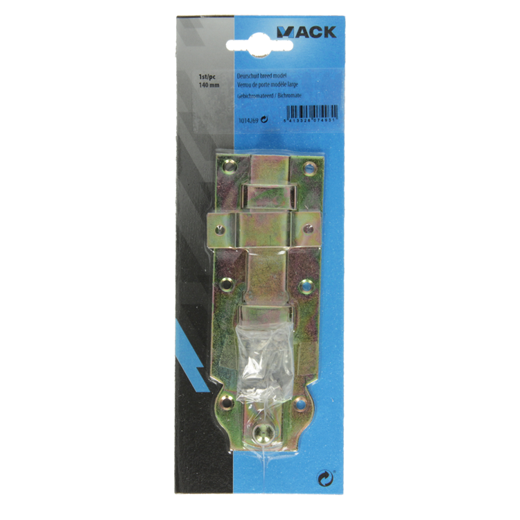 Mack 1014281 - veiligheidsschuif voor hangslot, bichromaat 100mm | 5 stuks