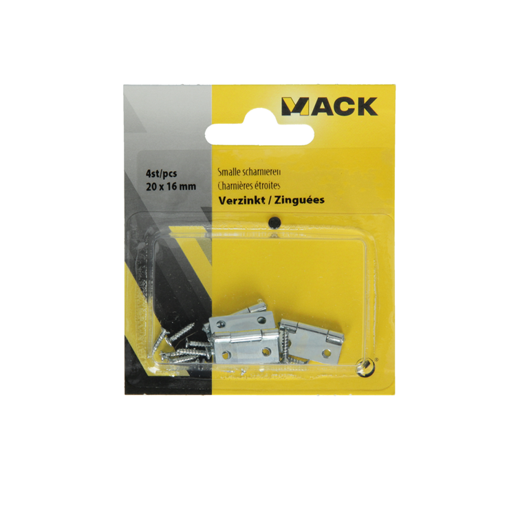 Mack 1013767 - 4 smalle scharnieren verzinkt h 20 x b 16 mm | 5 stuks