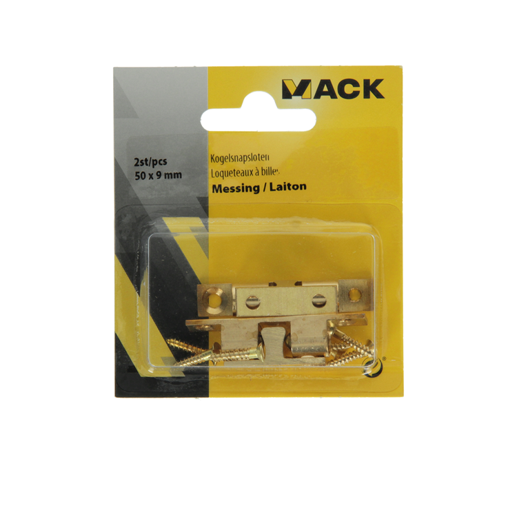Mack 1013772 - 2 kogelsnapsloten messing h 49 x b 9 mm | 5 stuks