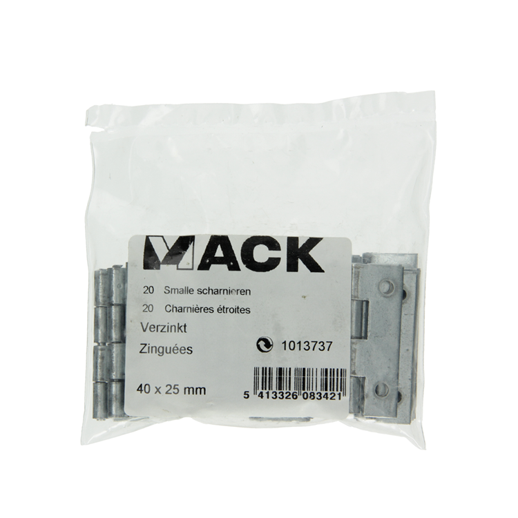 Mack 1013737 - 20 smalle scharnieren verzinkth 40 x b 25mm | 5 stuks