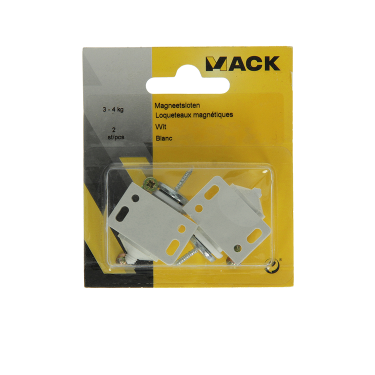 Mack 1013834 - 2 magneetsloten wit 3 - 4 kg | 5 stuks