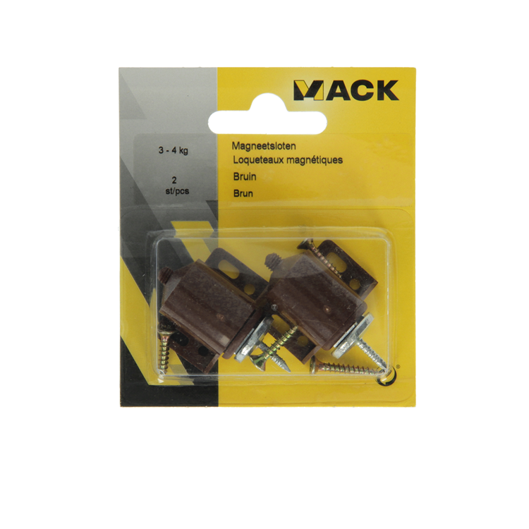 Mack 1013835 - 2 magneetsloten bruin 3 - 4 kg | 5 stuks