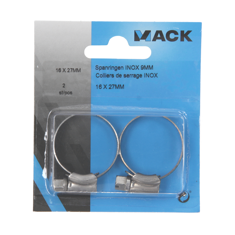 Mack 1011662 - slangklem inox 16-27mm 2st | 12 stuks