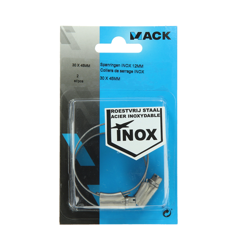 Mack 1011664 - slangklem inox 30-45mm 2st | 12 stuks