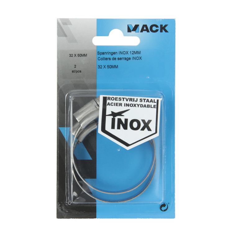 Mack 1011665 - slangklem inox 32-50mm 2st | 12 stuks