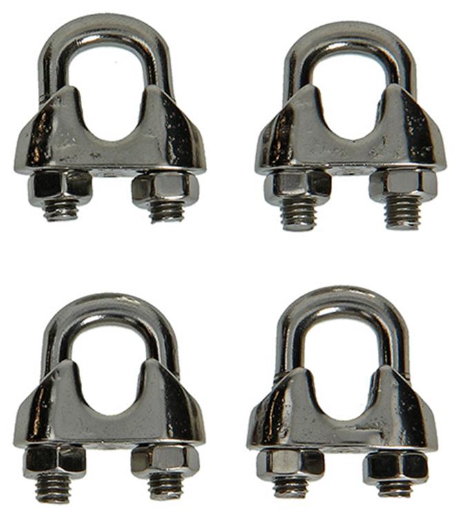 Mack 1008445 - 4 staaldraadklemmen 6mm inox | 10 stuks