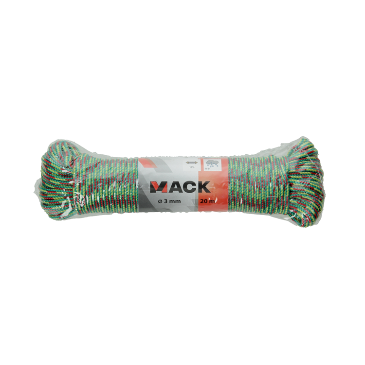 Mack 1014939 - sporttouw pp gevlochten streng3mm 20m | 5 stuks