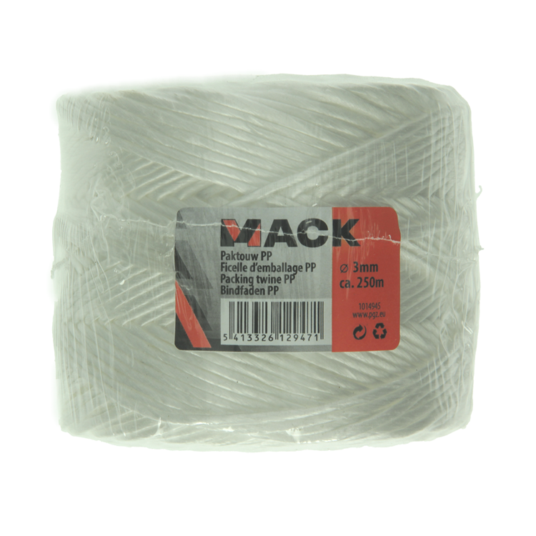 Mack 1014945 - paktouw pp wit 3mm ca 250m | 5 stuks