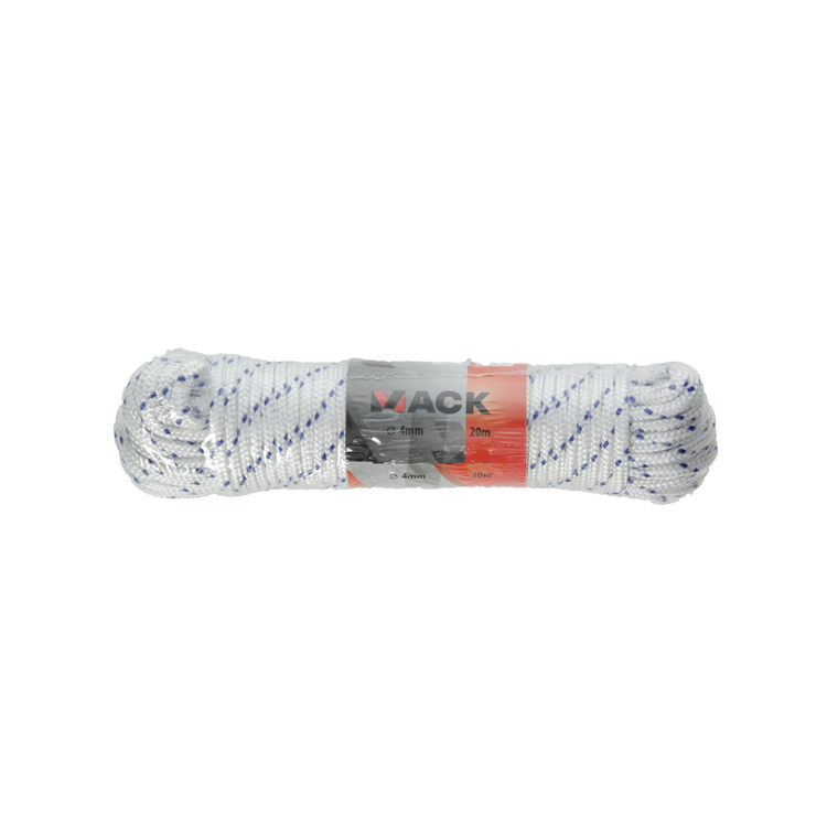Mack 1014995 - pp gevlochten wit blauw streng4mm 20m | 5 stuks