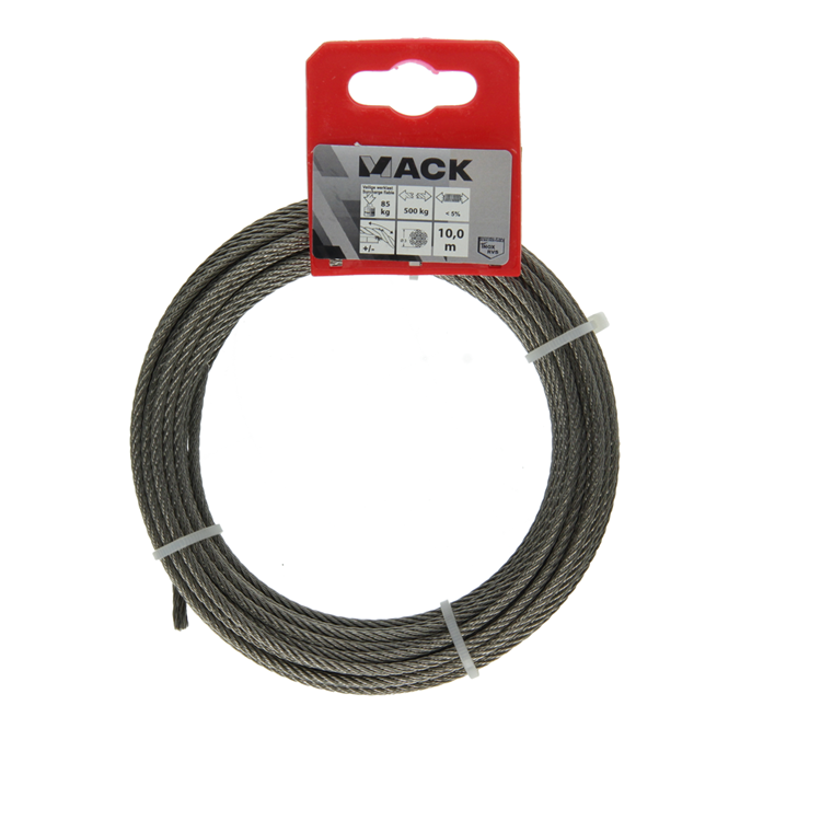 Mack 1015193 - staalkabel 7x7 rvs aisi 316 103mm wll 90 kg din en 12385-4 | 5 stuks