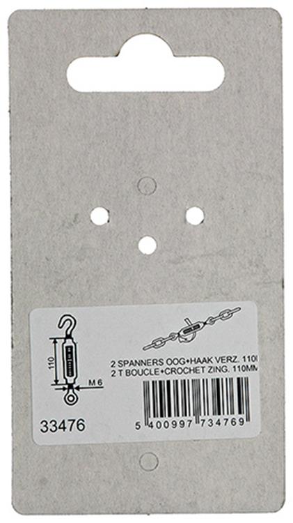 Mack 1008446 - 2 spanners oog + haak m6 x 110mm verzinkt | 10 stuks