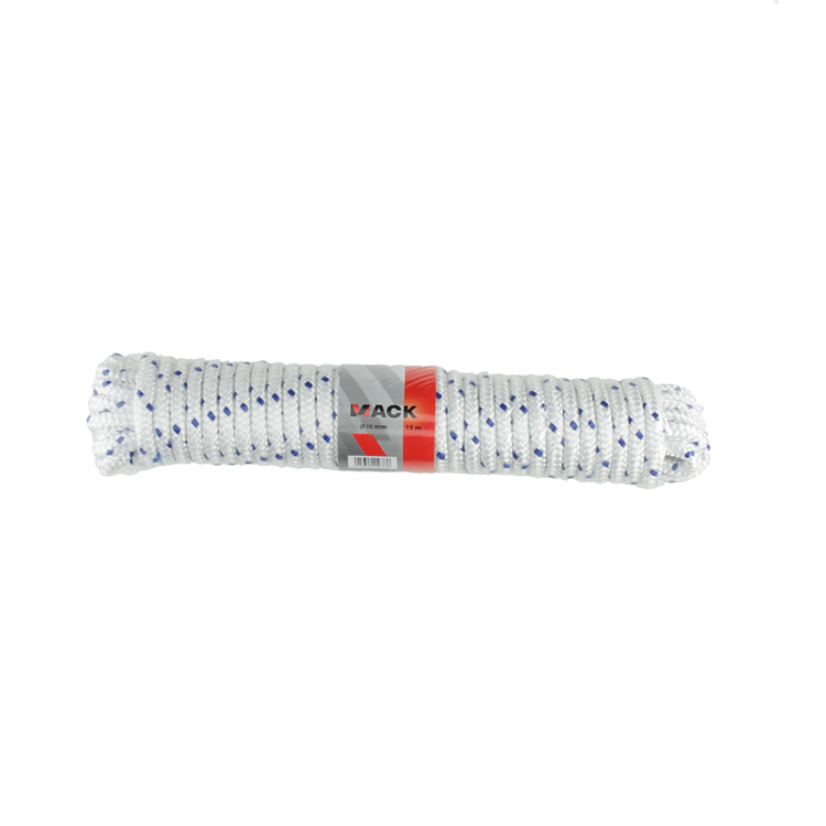 Mack 1013978 - pp gevlochten wit blauw streng10mm 15m | 5 stuks