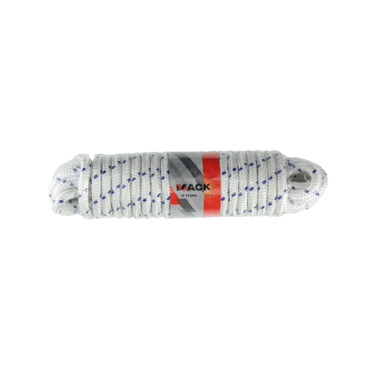 Mack 1013979 - pp gevlochten wit blauw streng12mm 15m | 5 stuks