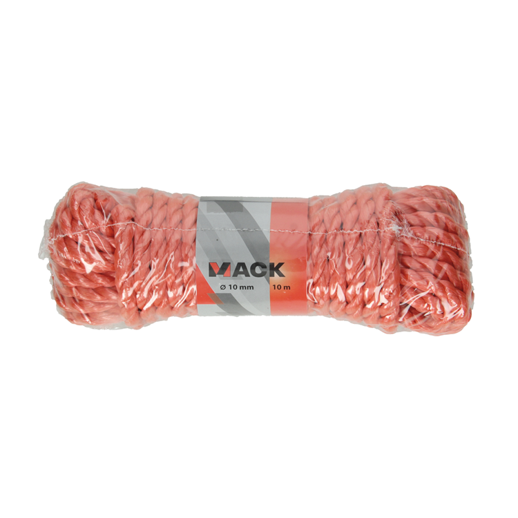 Mack 1014010 - pp gedraaid oranje streng 10mm 10m | 5 stuks