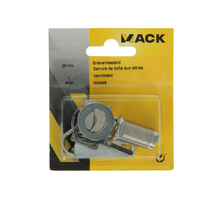 Mack 1014021 - brievenkastslot vernikkeld 25 mm | 5 stuks