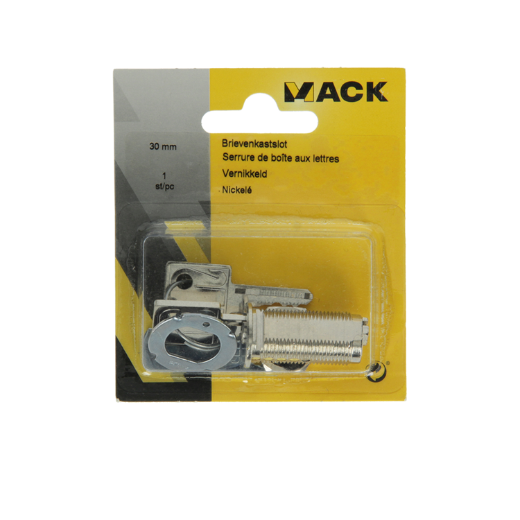 Mack 1014022 - brievenkastslot vernikkeld 30 mm | 5 stuks
