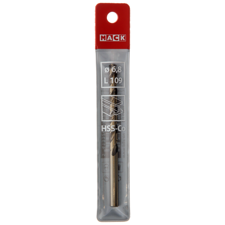Mack 1018200 - metaalboor hss co5% din 338 ø 6,8 x 109 mm | 5 stuks