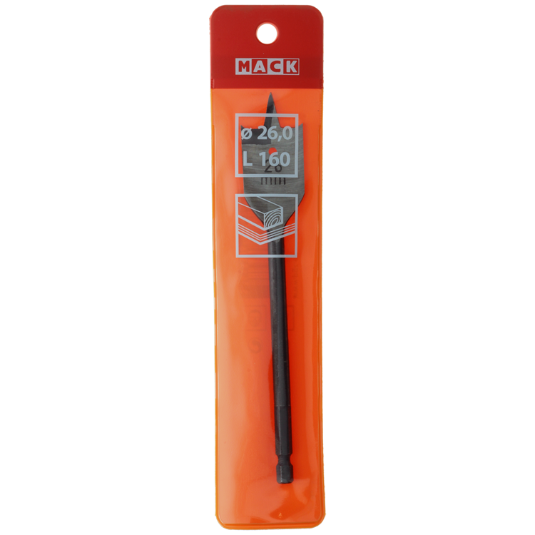 Mack 1018254 - platte houtboor din 7487 ø 26,0 x 160 mm | 5 stuks