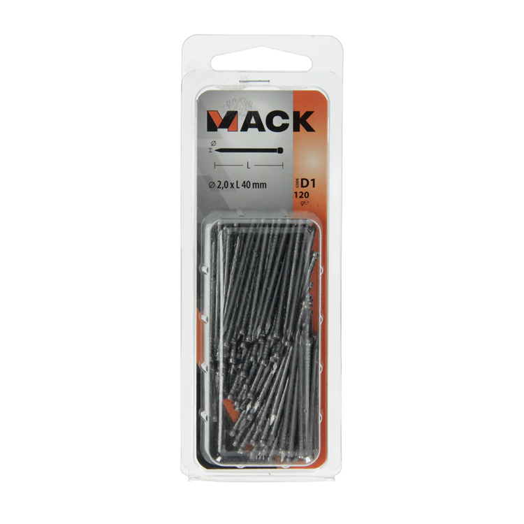 Mack 1017139 - nagel ronde kop 120 gr 2,0 x 40 mm | 5 stuks