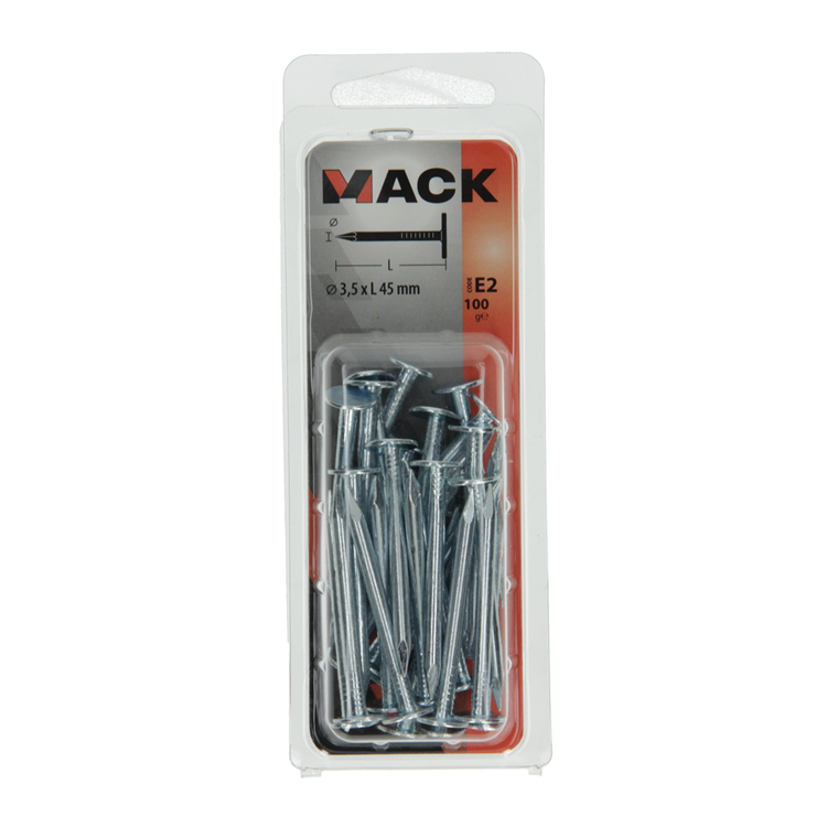 Mack 1017205 - schalienagel staal verzinkt 100 gr 3,5 x 45 mm | 5 stuks