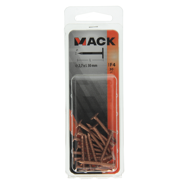 Mack 1019642 - schalienagel koper 30 gr 2,7 x 30mm | 10 stuks