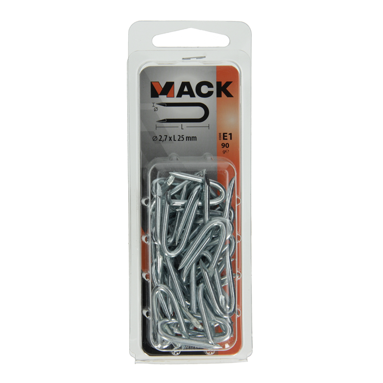 Mack 1017209 - kram staal verzinkt 90 gr 2,7 x 25 mm | 5 stuks