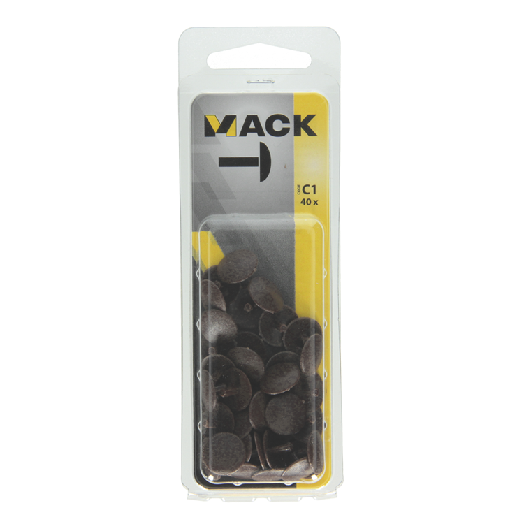 Mack 1017337 - afdekkapje kunststof bruin 40 st | 10 stuks