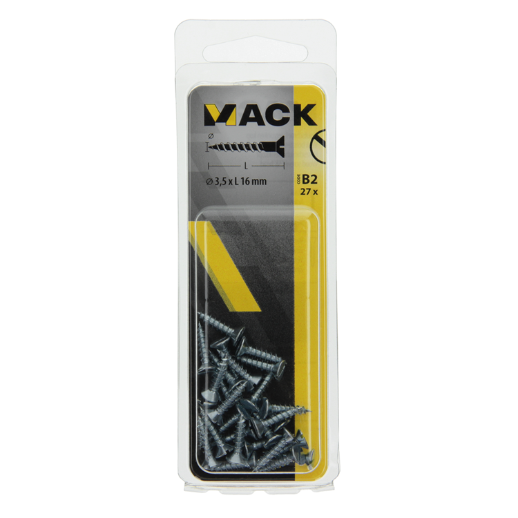 Mack 1017350 - houtschroef verzonken kop verz27 st 3,5 x 16 mm | 10 stuks