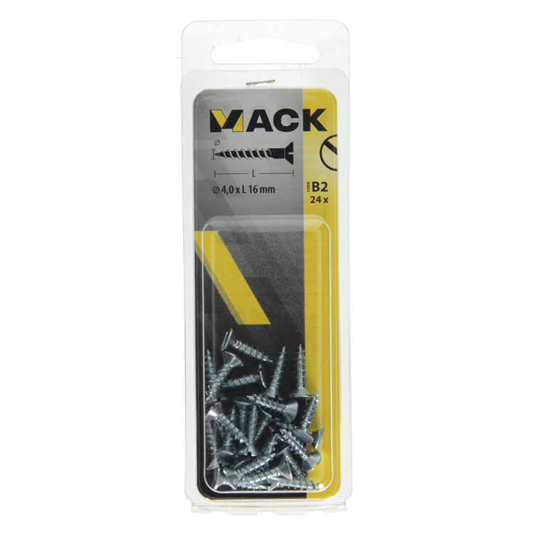 Mack 1017352 - houtschroef verzonken kop verz24 st 4,0 x 16 mm | 10 stuks