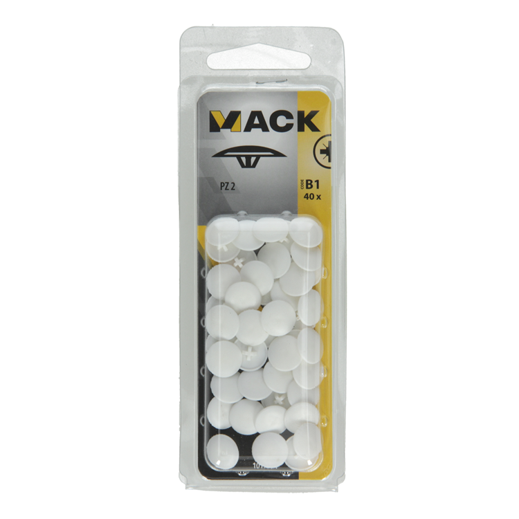 Mack 1017394 - afdekkapje vr pz schr.kunstst.wit 40 st pz 2 | 10 stuks
