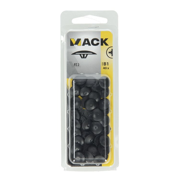 Mack 1017397 - afdekkapje vr pz schr.kunst. zwart 40 st pz 2 | 10 stuks