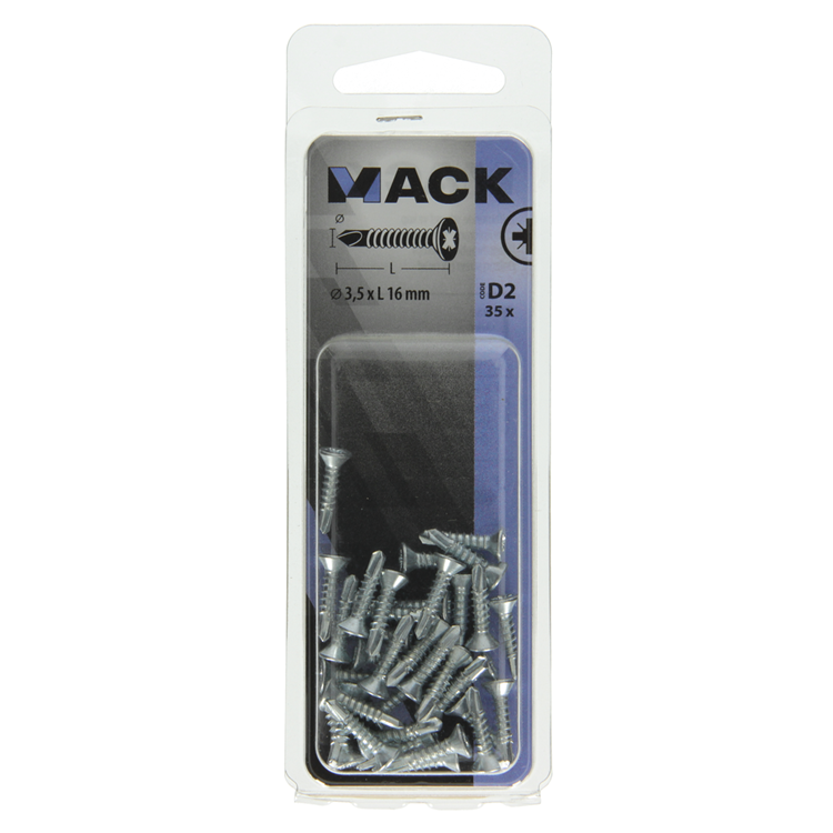 Mack 1017461 - zelfborende schroef vz kop verz. 35 st 3,5 x 16 mm | 10 stuks