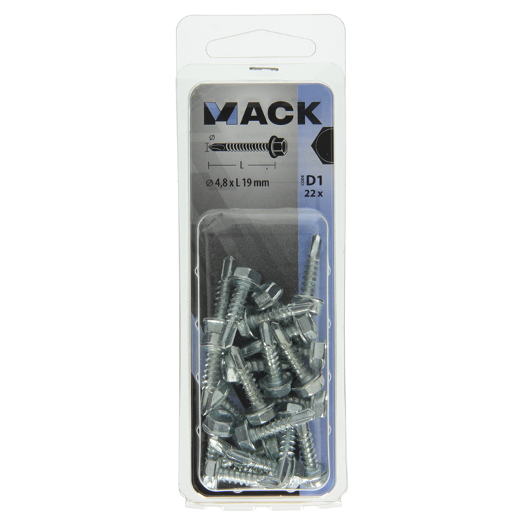 Mack 1017476 - zelfborende schroef zesk.kop verz. 22st 4,8 x 19 mm | 10 stuks