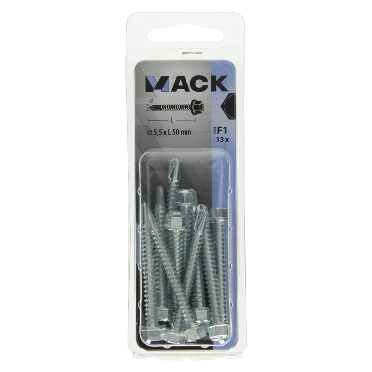 Mack 1017480 - zelfborende schroef zesk.kop verz. 13st 5,5 x 50 mm | 5 stuks