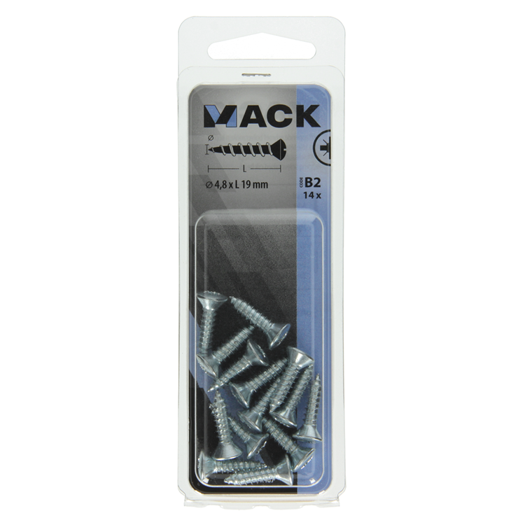 Mack 1017487 - zelftappende schroef bvk verz.14 st 4,8 x 19 mm | 10 stuks