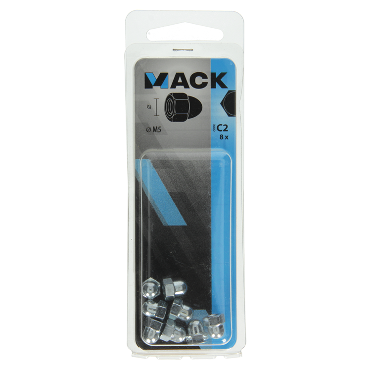 Mack 1017691 - zeskant dopmoer staal verzinkt8 st m5 | 10 stuks