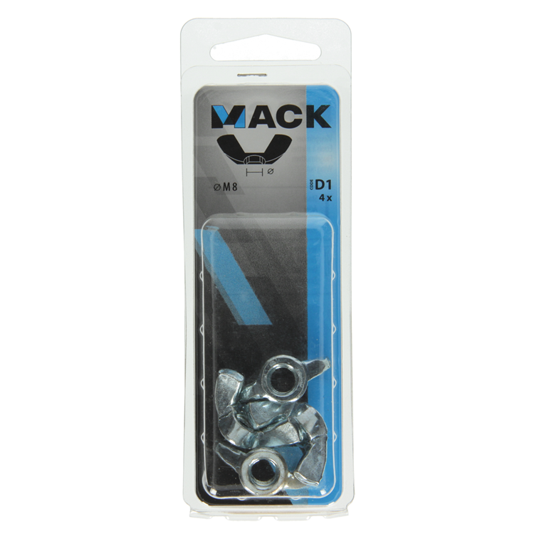 Mack 1017699 - vleugelmoer staal verzinkt 4 st m8 | 10 stuks