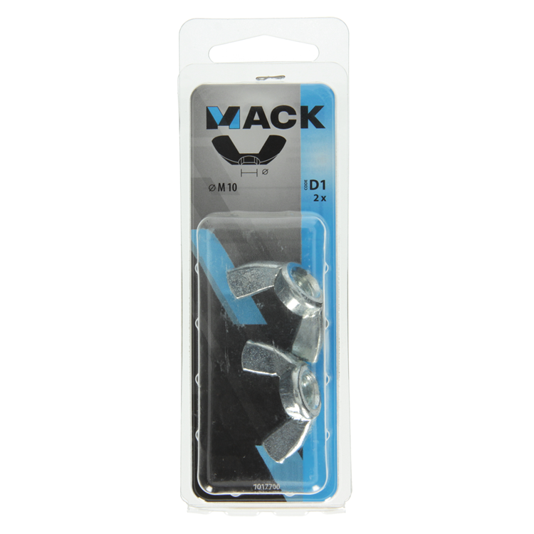 Mack 1017700 - vleugelmoer staal verzinkt 2 st m10 | 5 stuks