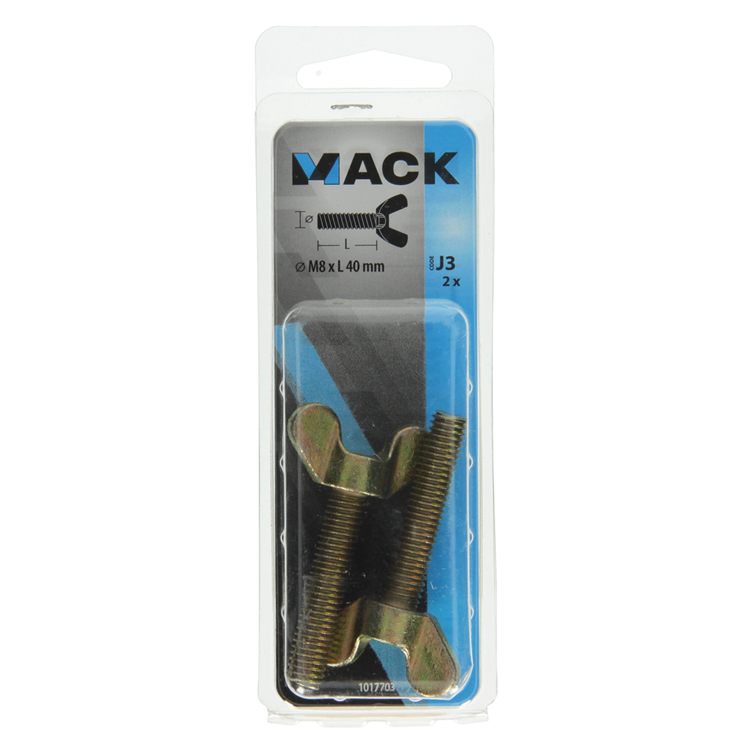 Mack 1017703 - vleugelschroef geelverzinkt 2 st m8 x 40 mm | 10 stuks