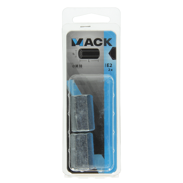 Mack 1017706 - zeskant verbindingsmoer verzinkt 2 st m10 | 5 stuks