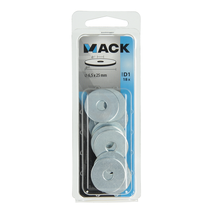 Mack 1017738 - carrosserie sluitring verzinkt18 st 6,5 x 25 mm | 10 stuks