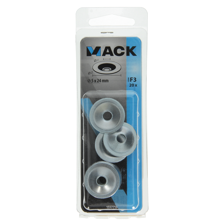 Mack 1017759 - sluitplaat vr gipsplaatschr. verz. 20 st 5 x 24 mm | 10 stuks