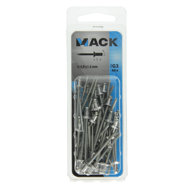 Mack 1020296 - 40 blindnieten alu 4,0x6mm | 5 stuks