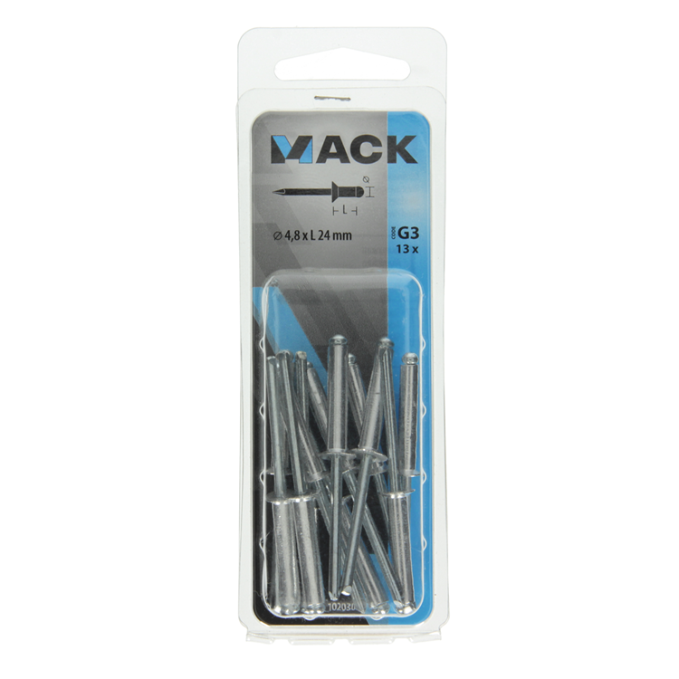 Mack 1020308 - 13 blindnieten alu 4,8x24mm | 5 stuks