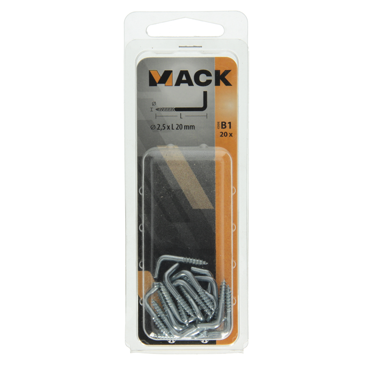 Mack 1017815 - schroefduim staal verzinkt 20 st 2,5 x 20 mm | 10 stuks