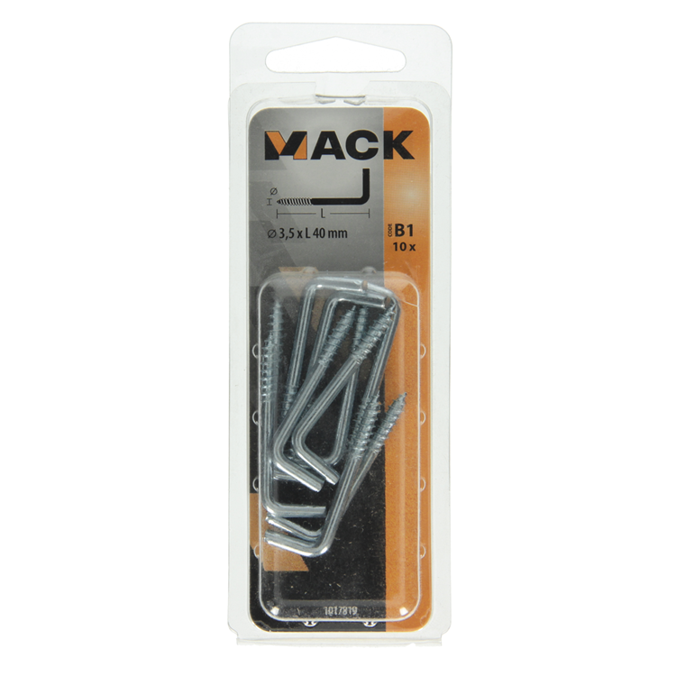 Mack 1017819 - schroefduim staal verzinkt 10 st 3,5 x 40 mm | 10 stuks