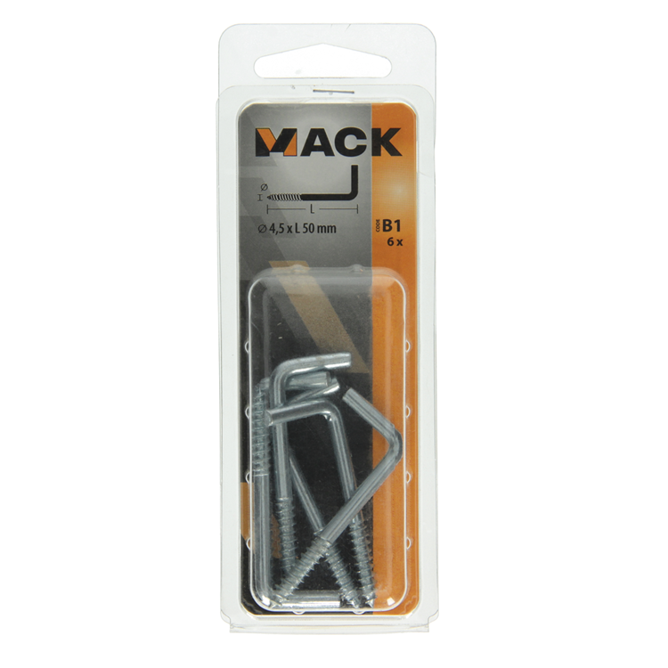 Mack 1017821 - schroefduim staal verzinkt 6st 4,5 x 50 mm | 10 stuks